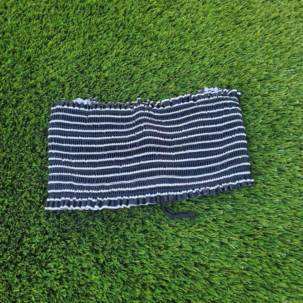 Black & White Strapless Bikini Top